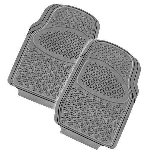 2-Pcs Car Mat - Grey [Rubber] - Automotive Decor