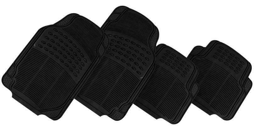 4-Piece Car Mat - Black - Automotive Decor
