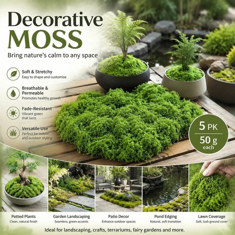 Preserved Thread Moss Terrarium Bonsai 5 Pack | Simpledeals