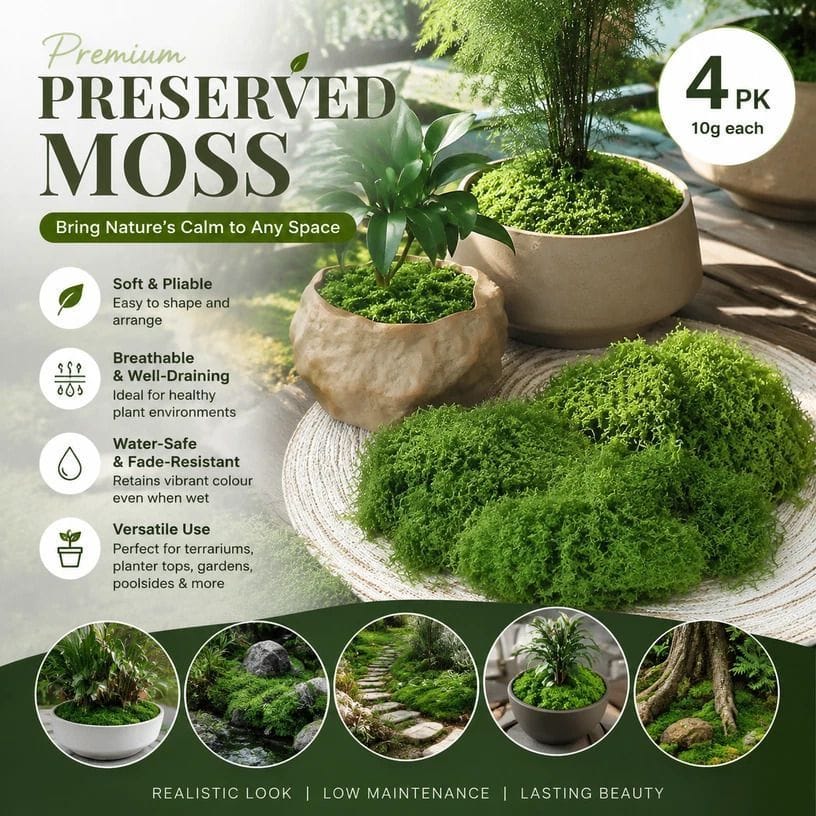 Artificial Moss Terrarium Craft Kit 4 Pack | Simpledeals