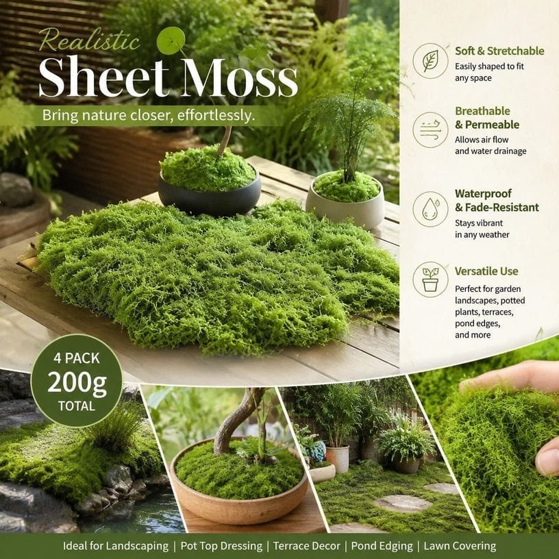 Preserved Moss Decor Set 4 Bags 200g | Simpledeals