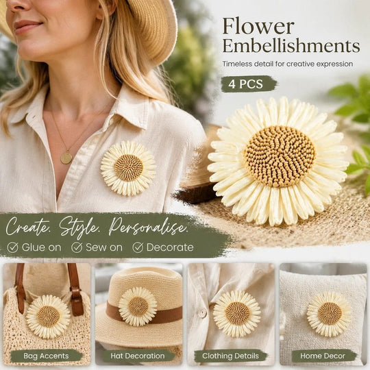 Boho Artificial Sunflower Daisy Craft Flowers 4pk - Artificial Flowers & Plants