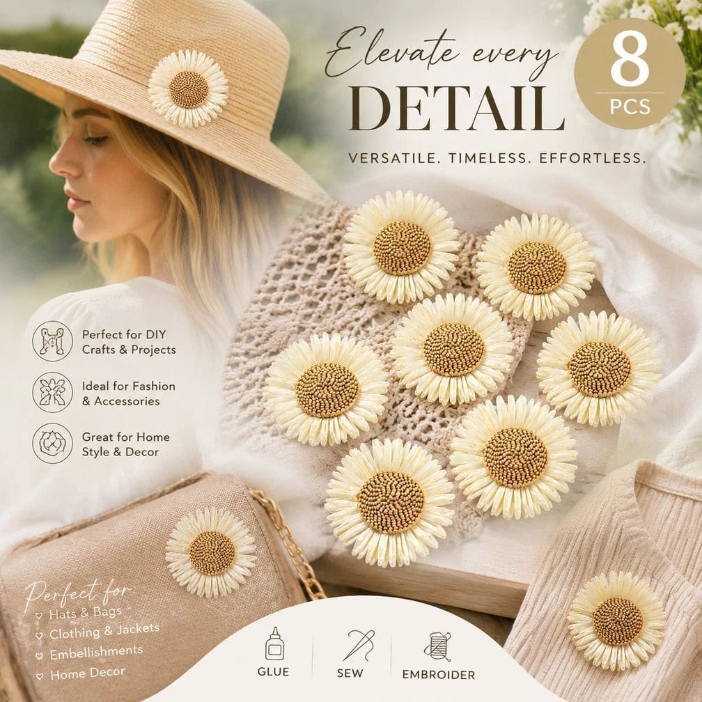 Boho Artificial Sunflower Daisy Craft Flowers 8pk | Simplede