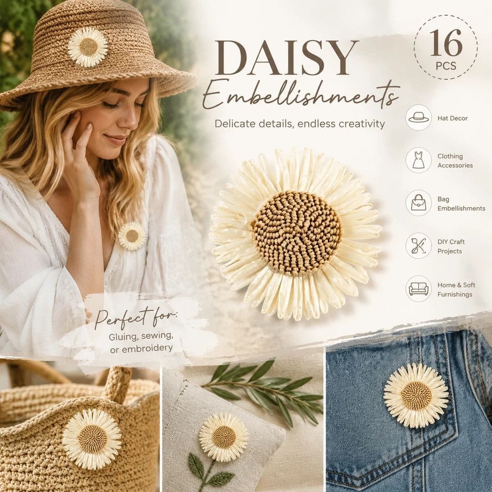 Boho Sunflower Daisy Craft Accessories 16 Pack | Simpledeals
