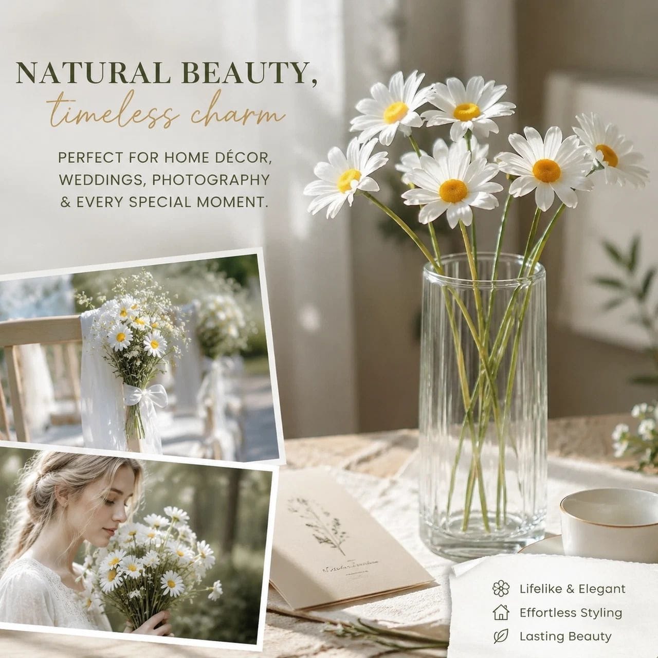 Artificial Chamomile Daisy Stems 20 Pack | Simpledeals