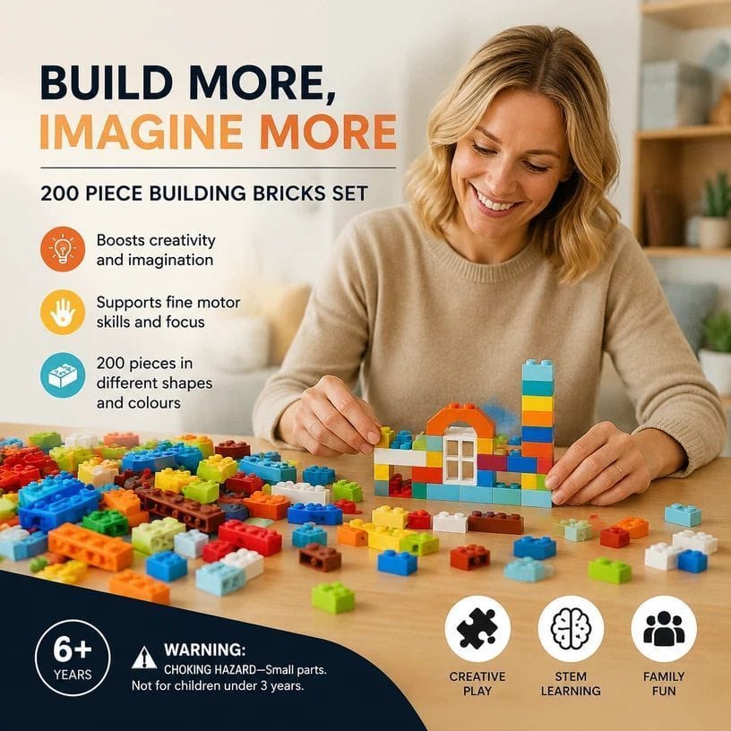 Mini Building Blocks 200pc DIY Puzzle Toy | Simpledeals