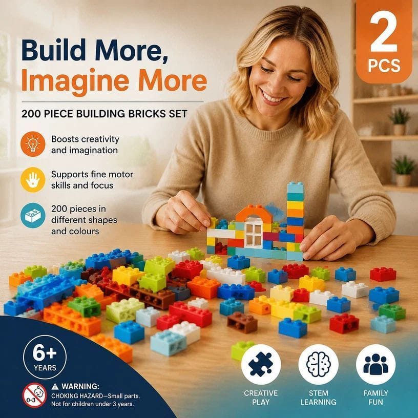 Mini Building Blocks 200pc 2-Pack DIY Toy | Simpledeals