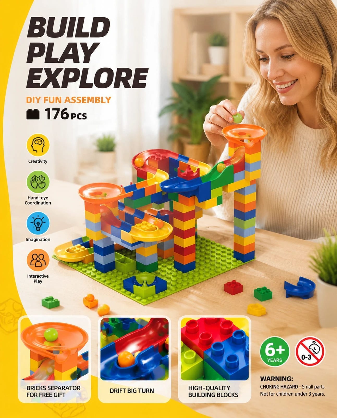 Marble Run Building Blocks 89pcs Kids Toy | Simpledeals