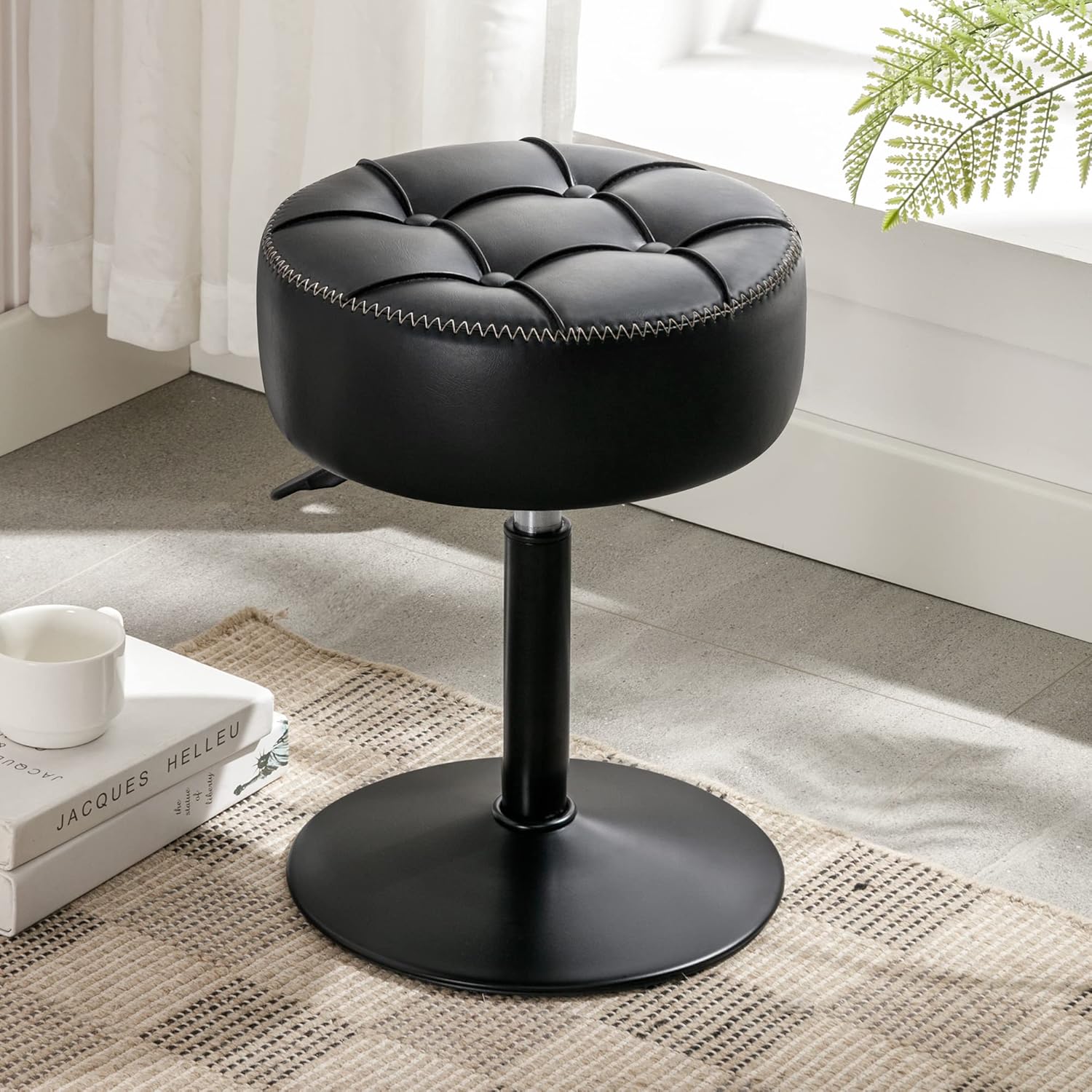 Adjustable Vanity Stool Faux Leather Makeup Chair | Simpledeals