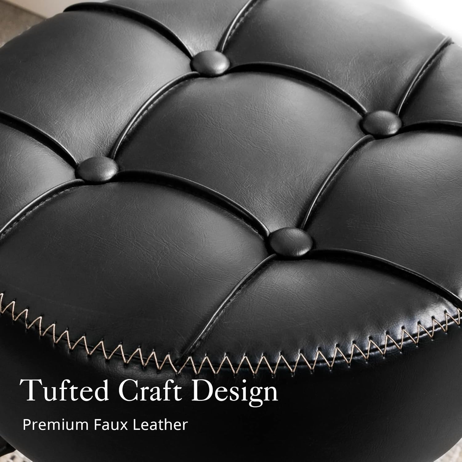 Adjustable Vanity Stool Faux Leather Makeup Chair | Simpledeals