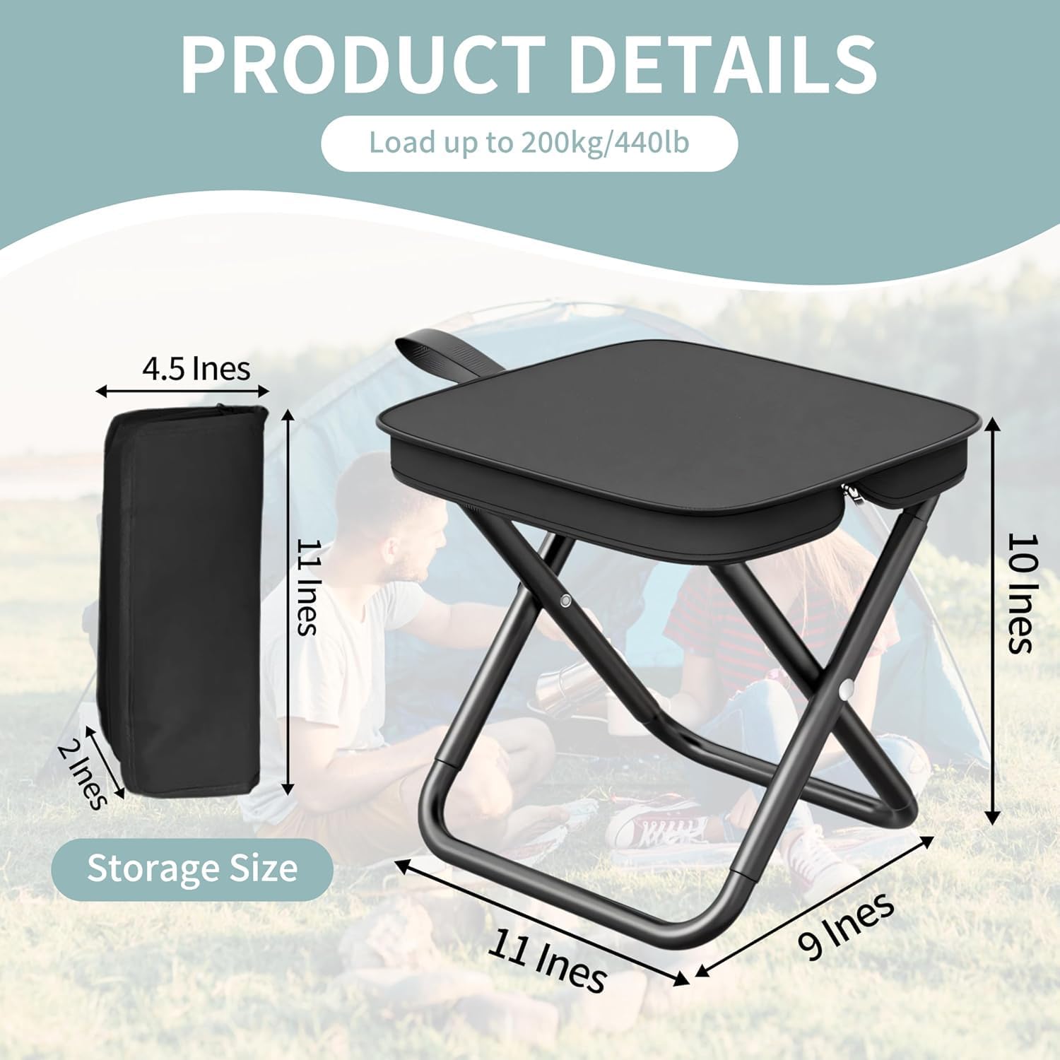 Folding Camping Stool Portable Ultralight 2 Pack | Simpledeals