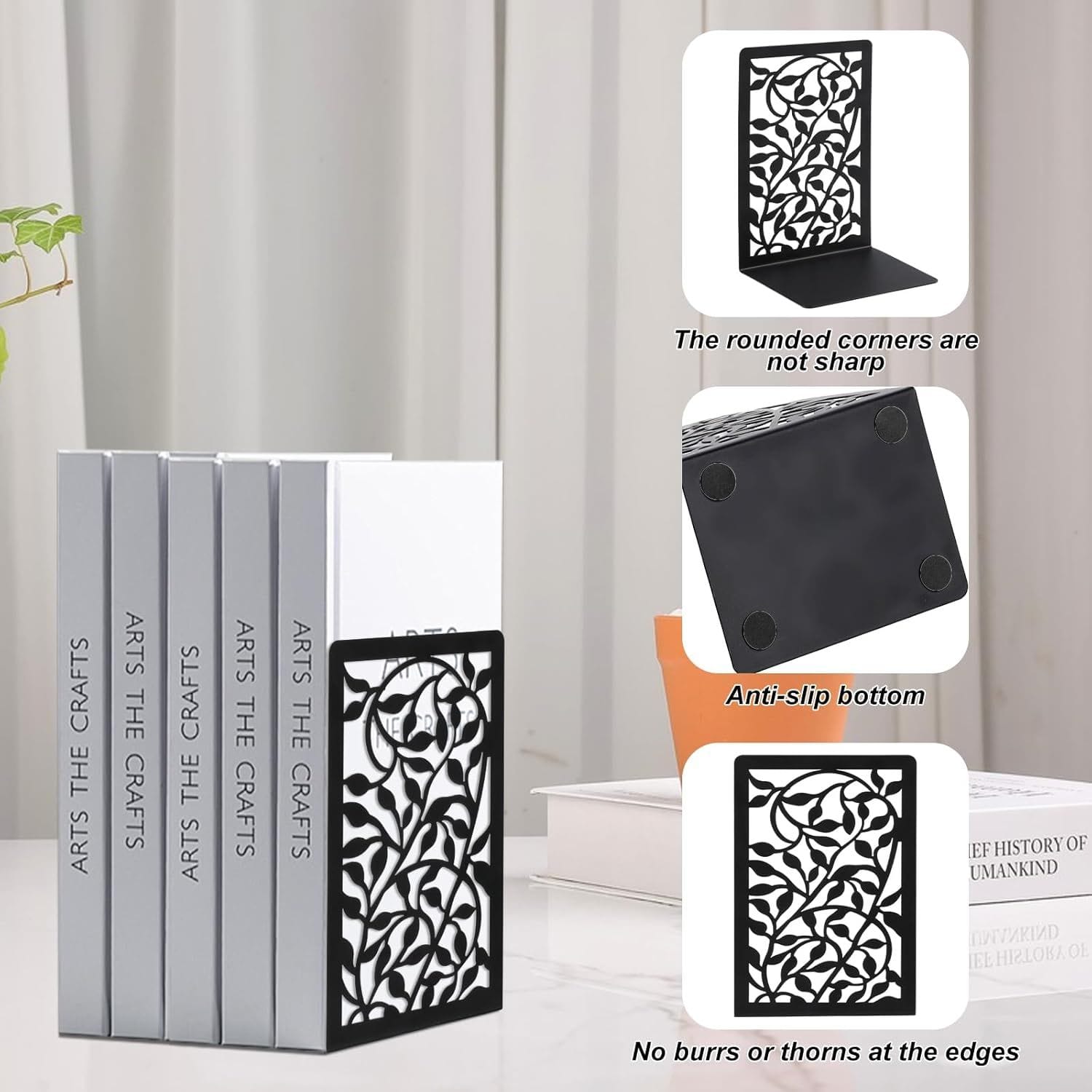 Metal Bookends Black