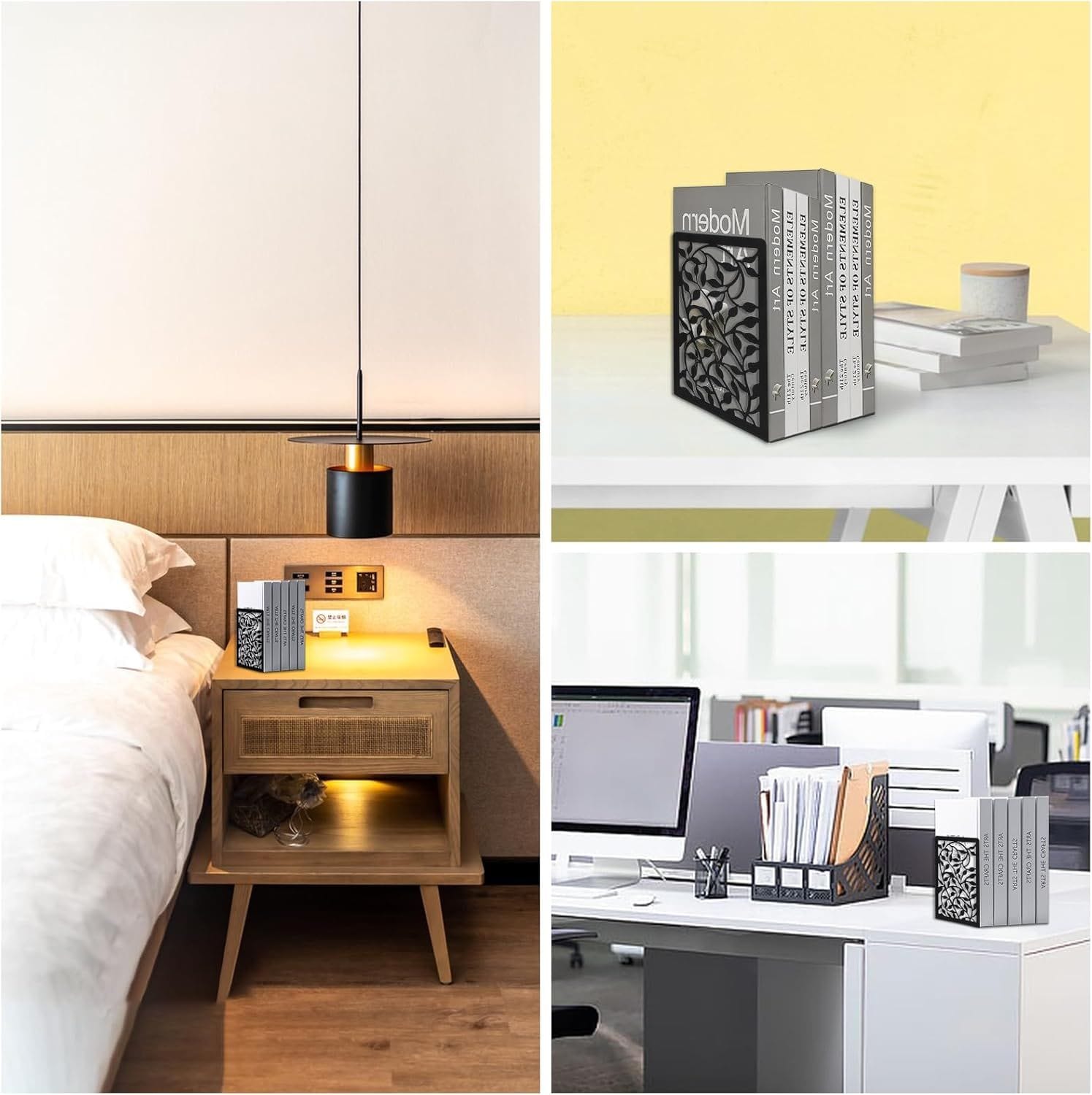 Metal Bookends Black