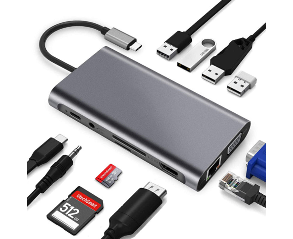 11-in-1 USB-C Docking Station 4K HDMI Hub | Simpledeals