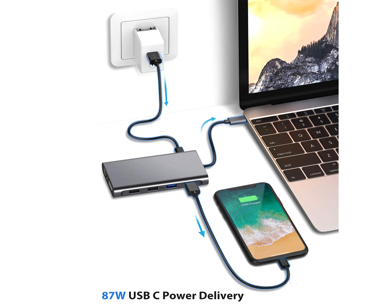 11-in-1 USB-C Docking Station 4K HDMI Hub | Simpledeals
