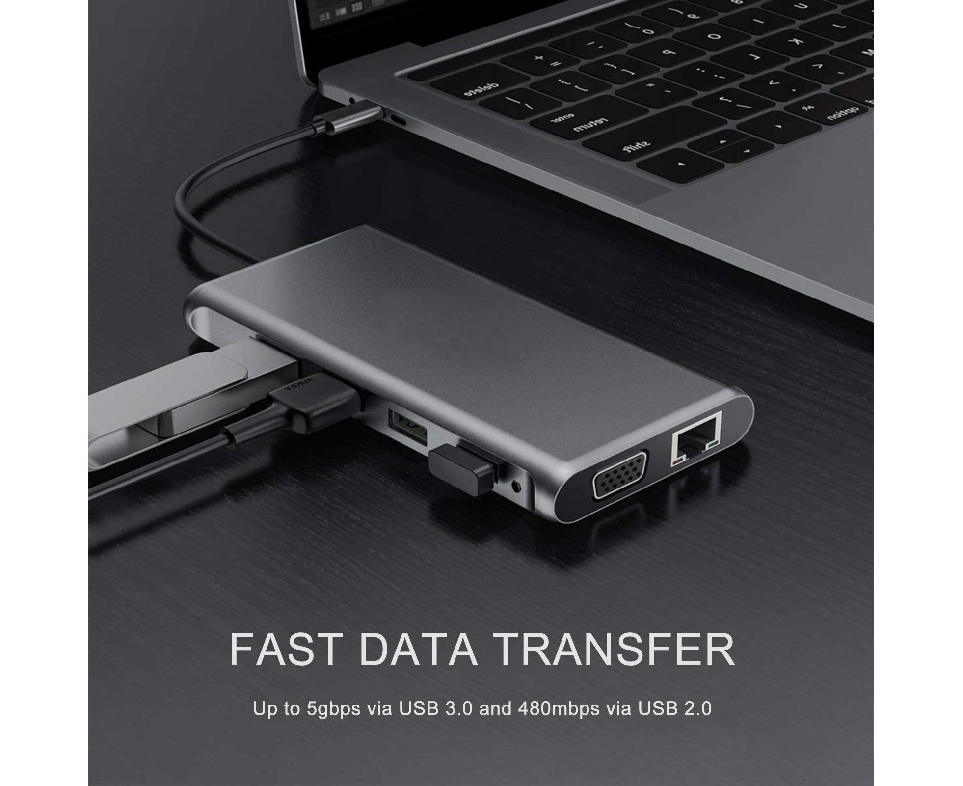 12-in-1 USB-C Hub Dual HDMI Docking Station | Simpledeals