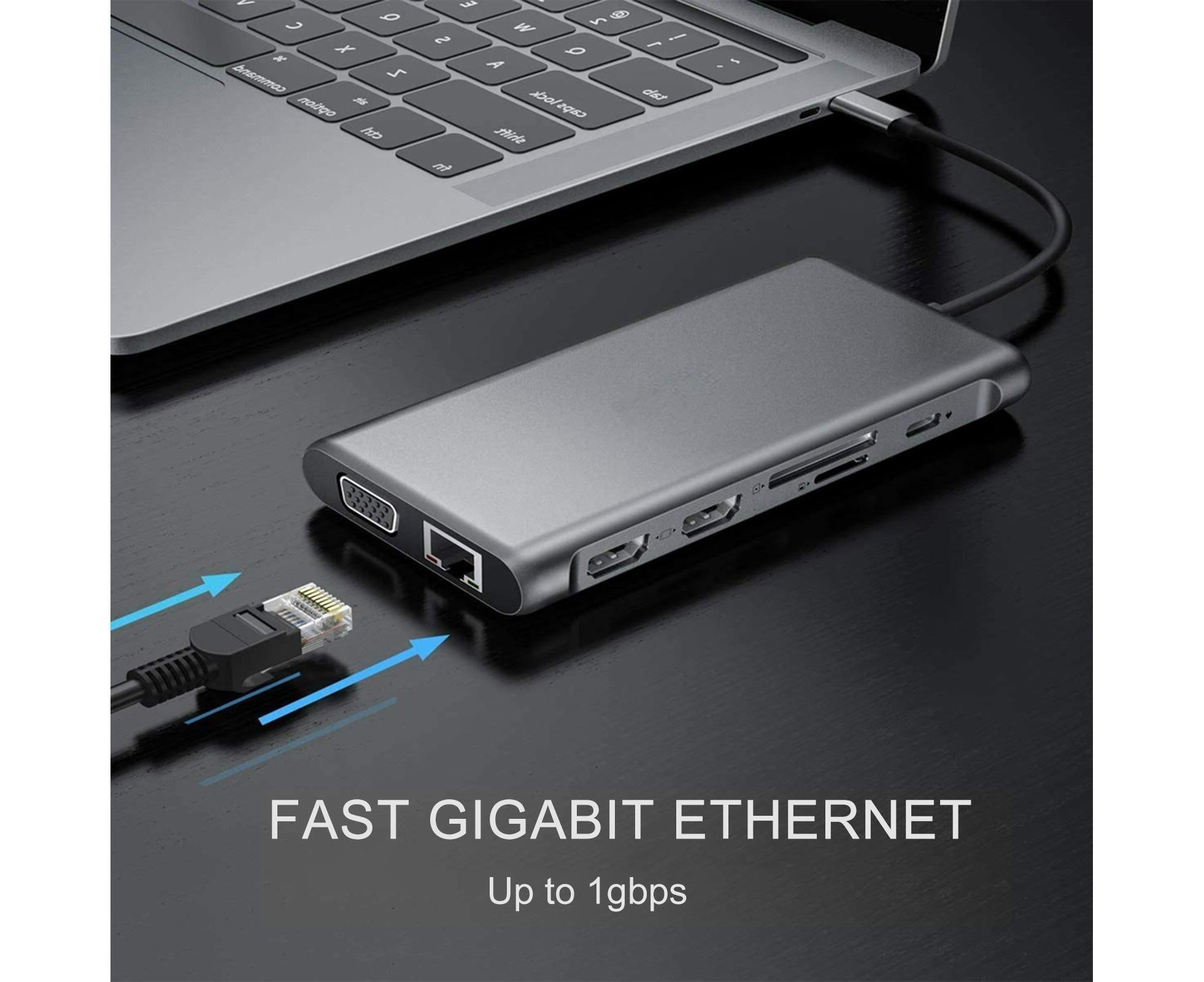 12-in-1 USB-C Hub Dual HDMI Docking Station | Simpledeals