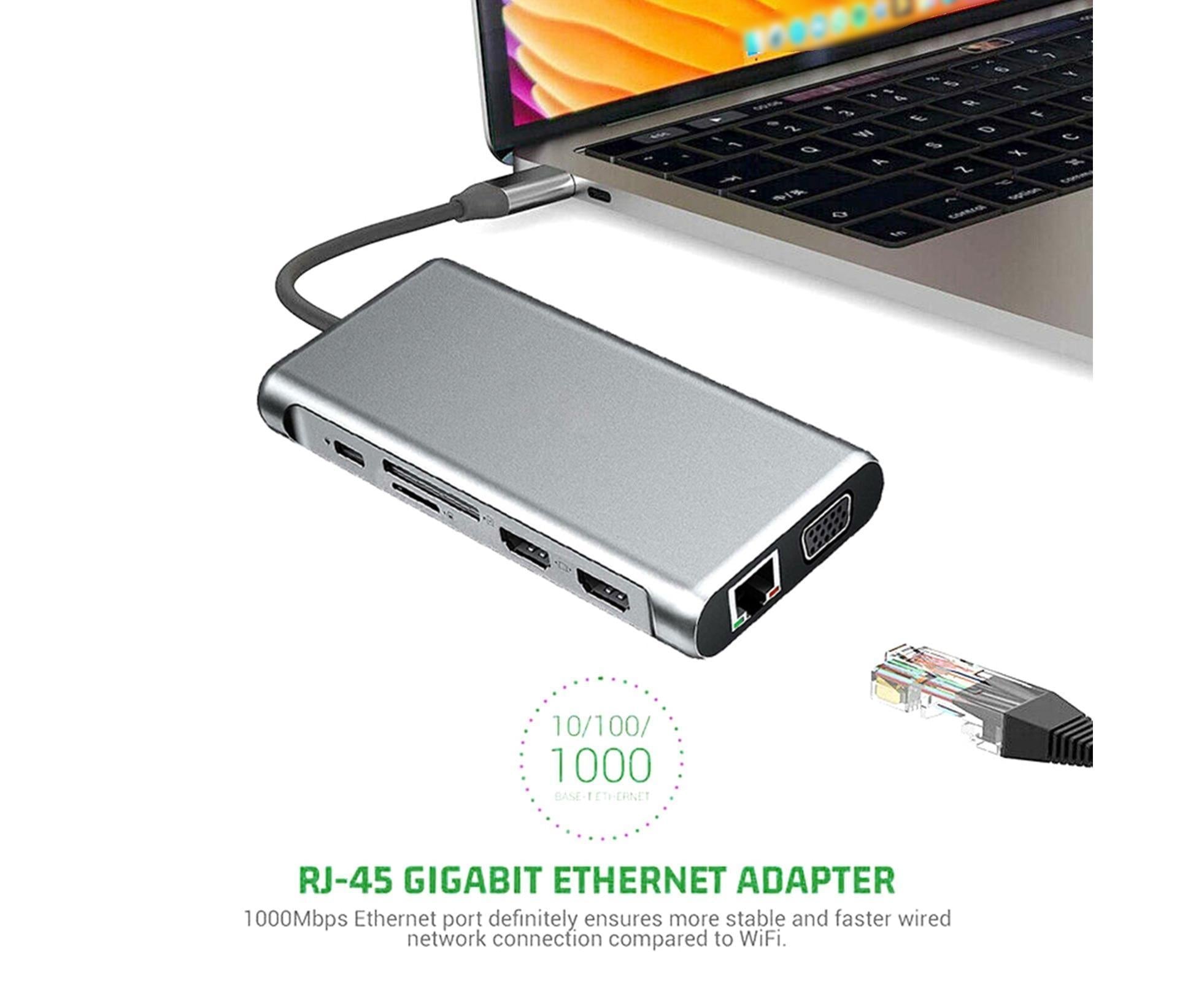 12-in-1 USB-C Hub Dual HDMI Docking Station | Simpledeals