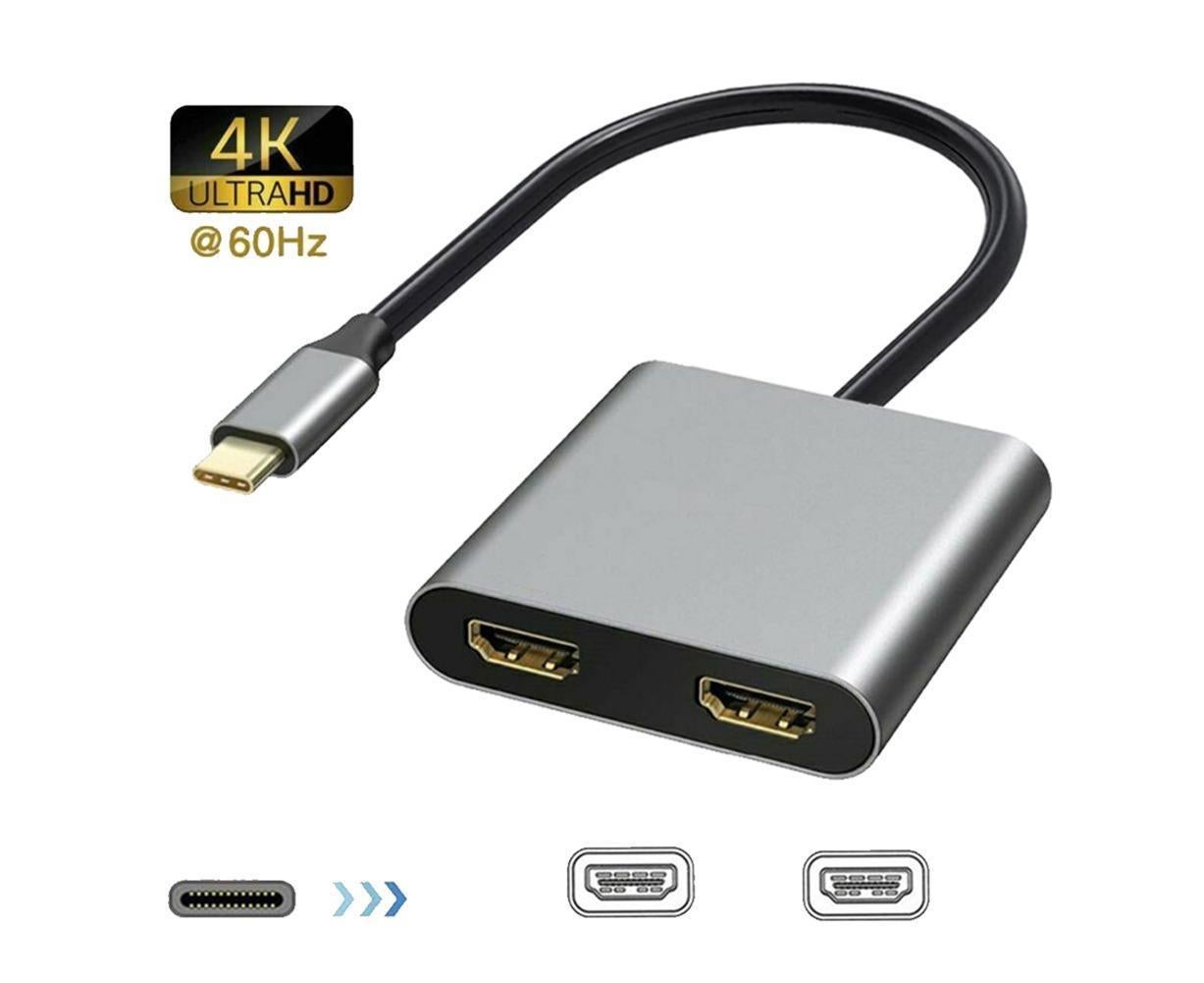 USB-C Dual HDMI Adapter 4K 60Hz MacBook | Simpledeals