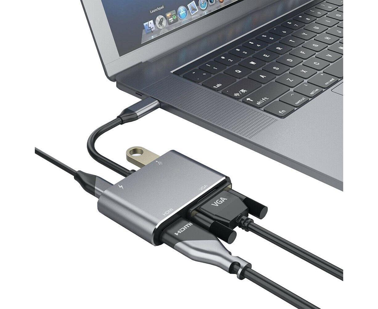 USB-C Hub HDMI VGA MacBook Adapter | Simpledeals