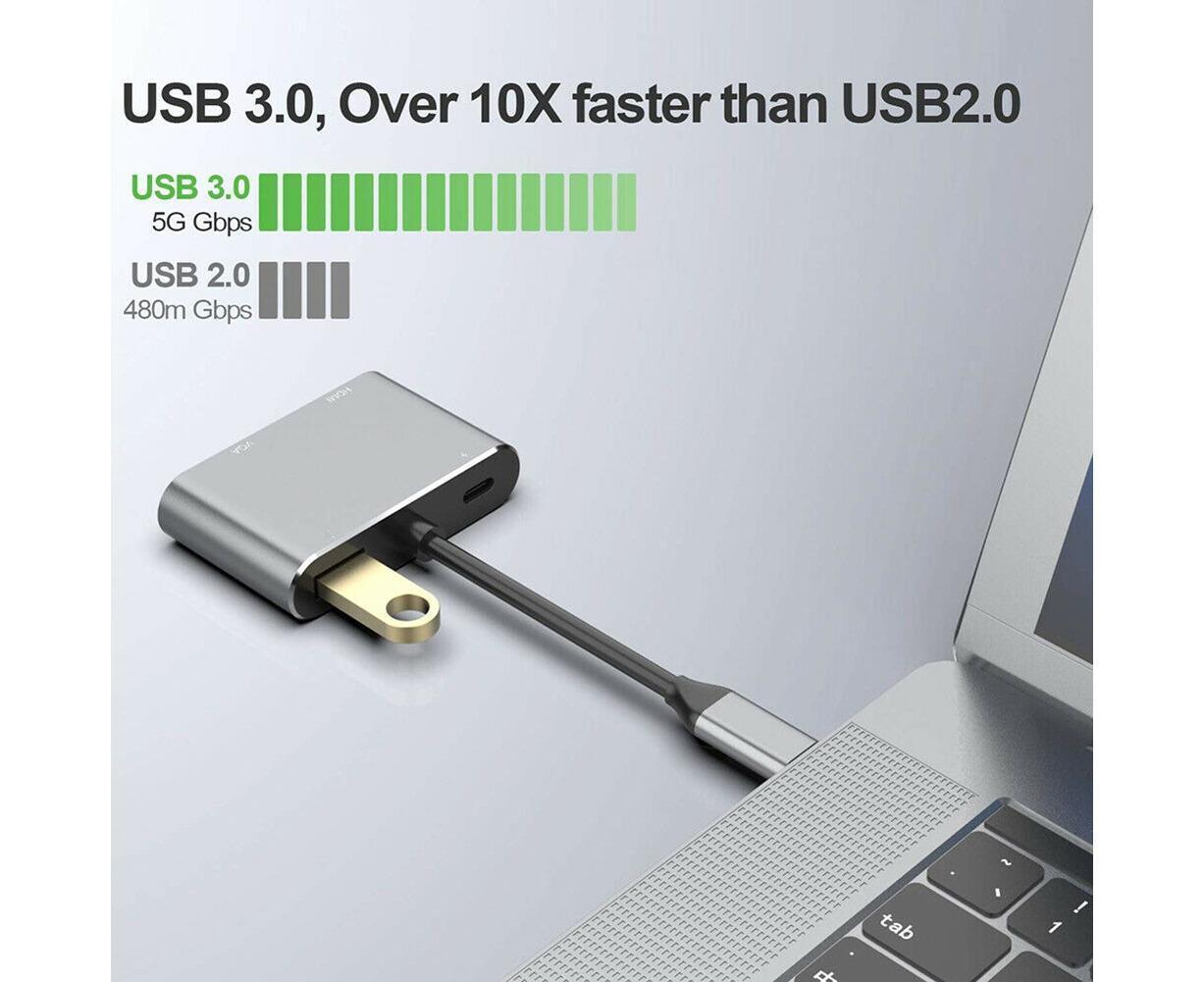 USB-C Hub HDMI VGA MacBook Adapter | Simpledeals