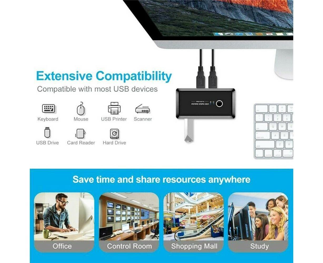 USB 2.0 Hub Switcher 4 Port 2 Computer Sharing | Simpledeals