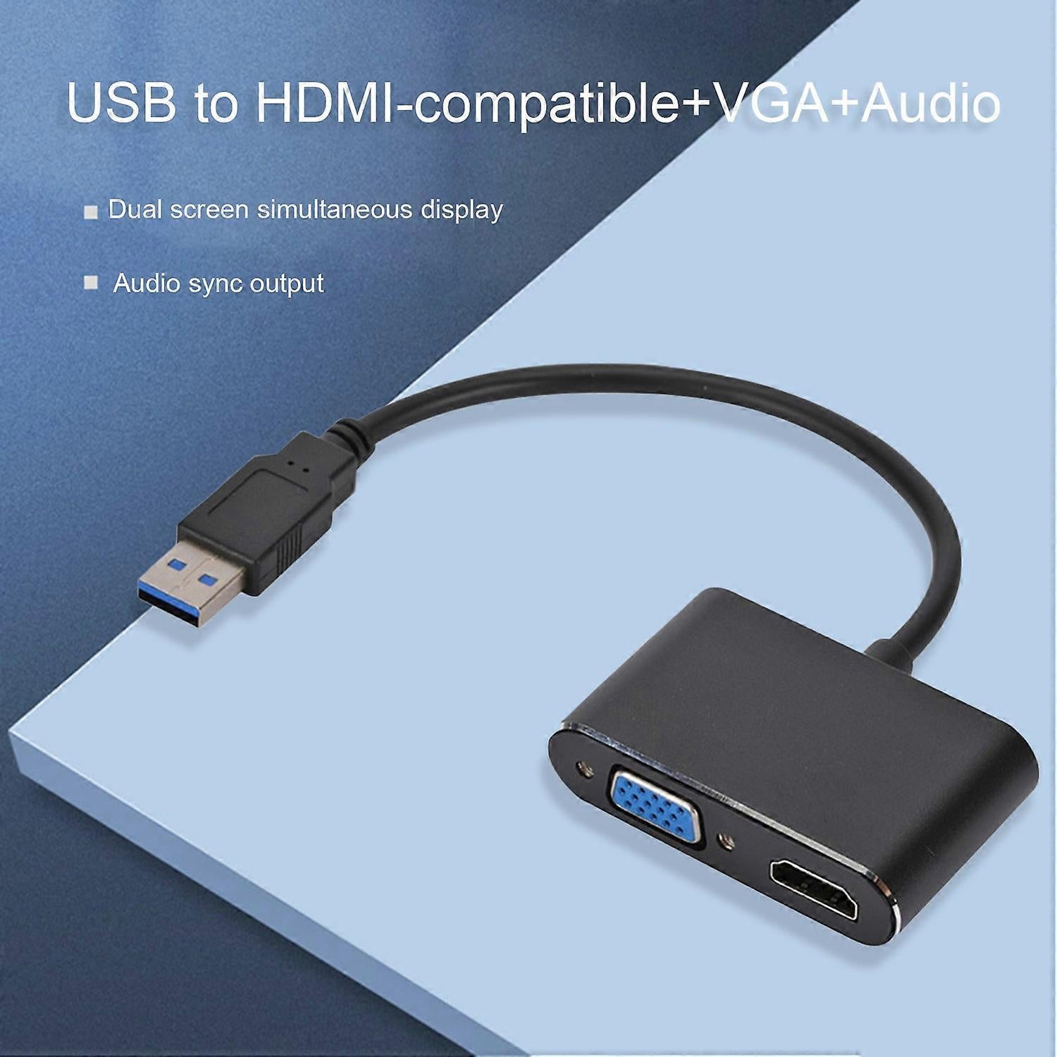 USB-C to HDMI VGA Dual Monitor Adapter | Simpledeals