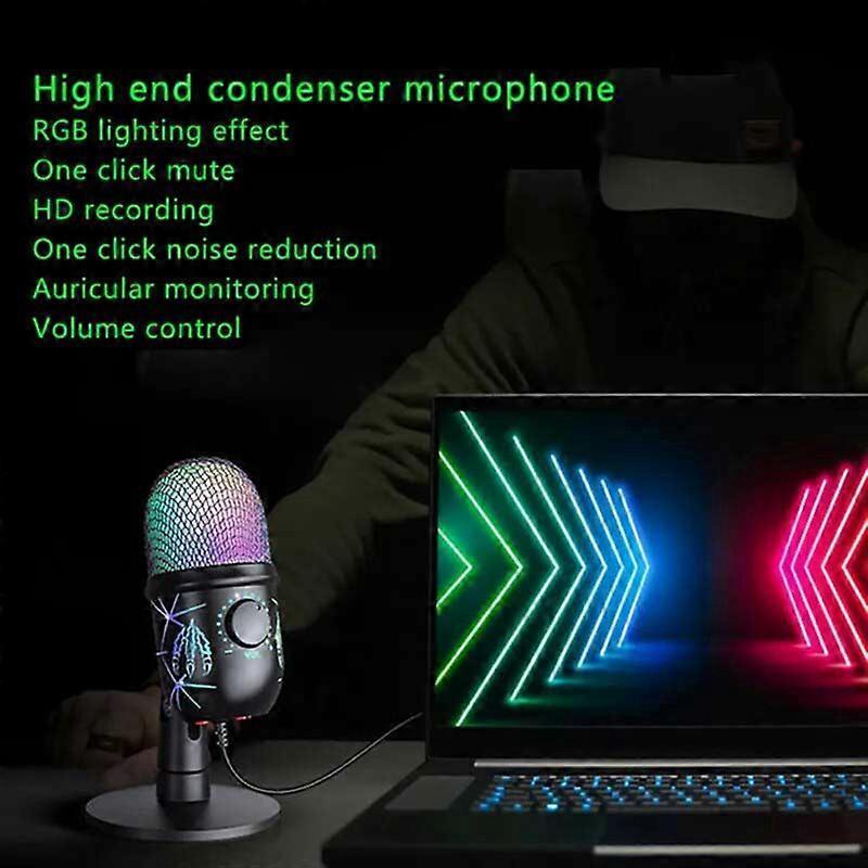 USB Condenser Microphone RGB Gaming Recording | Simpledeals