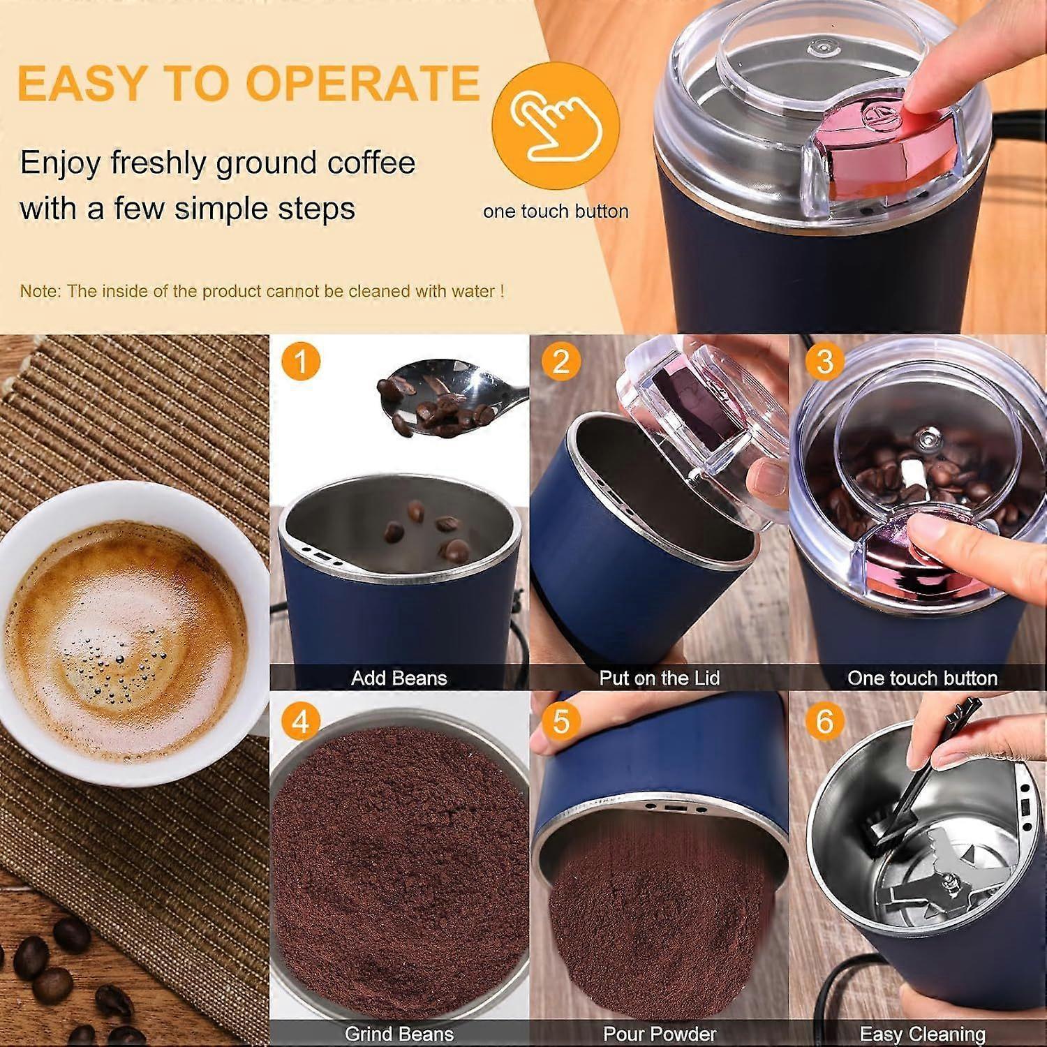 Electric Coffee Grinder 200W Stainless Steel | Simpledeals