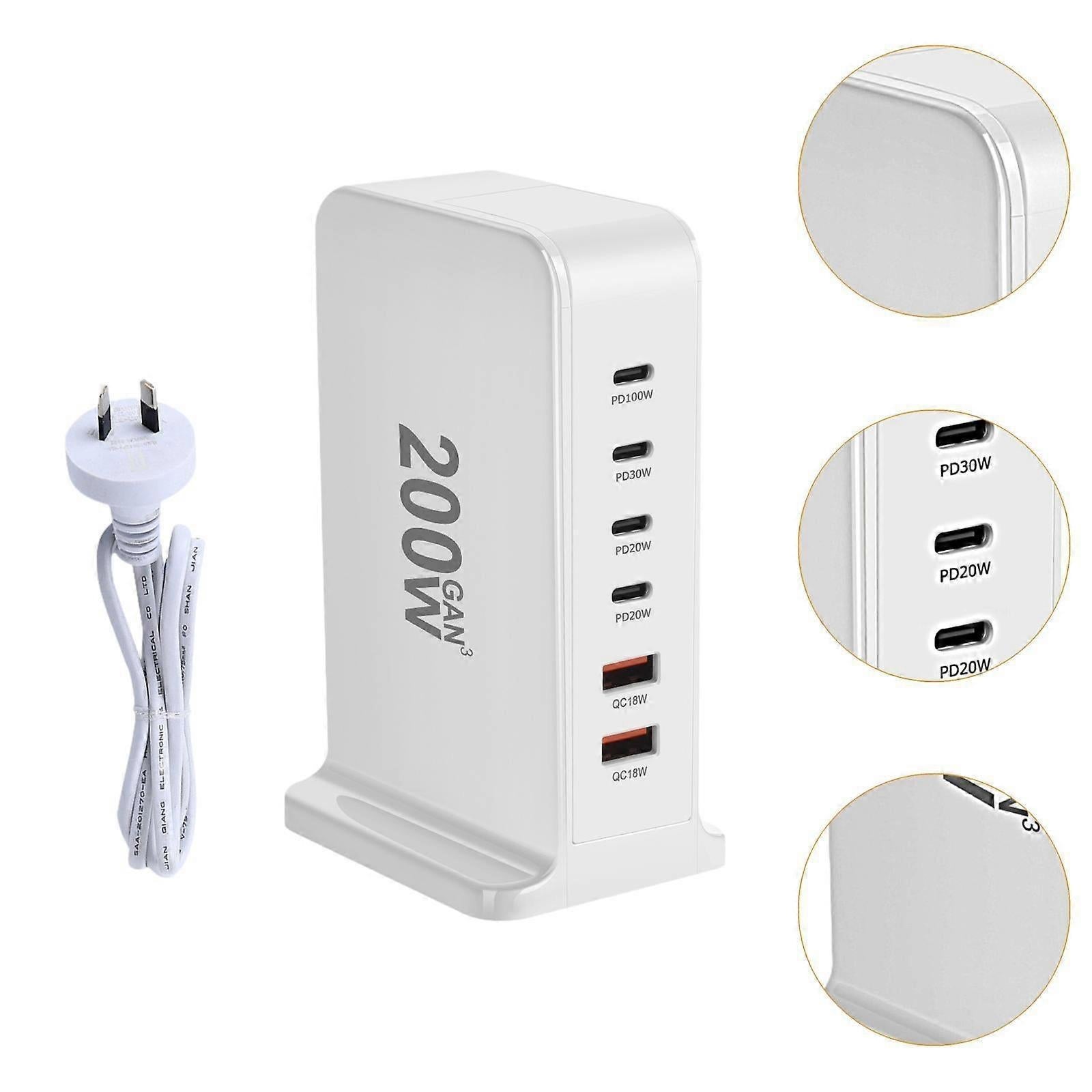 200W USB-C Desktop Charging Station 6-Port | Simpledeals
