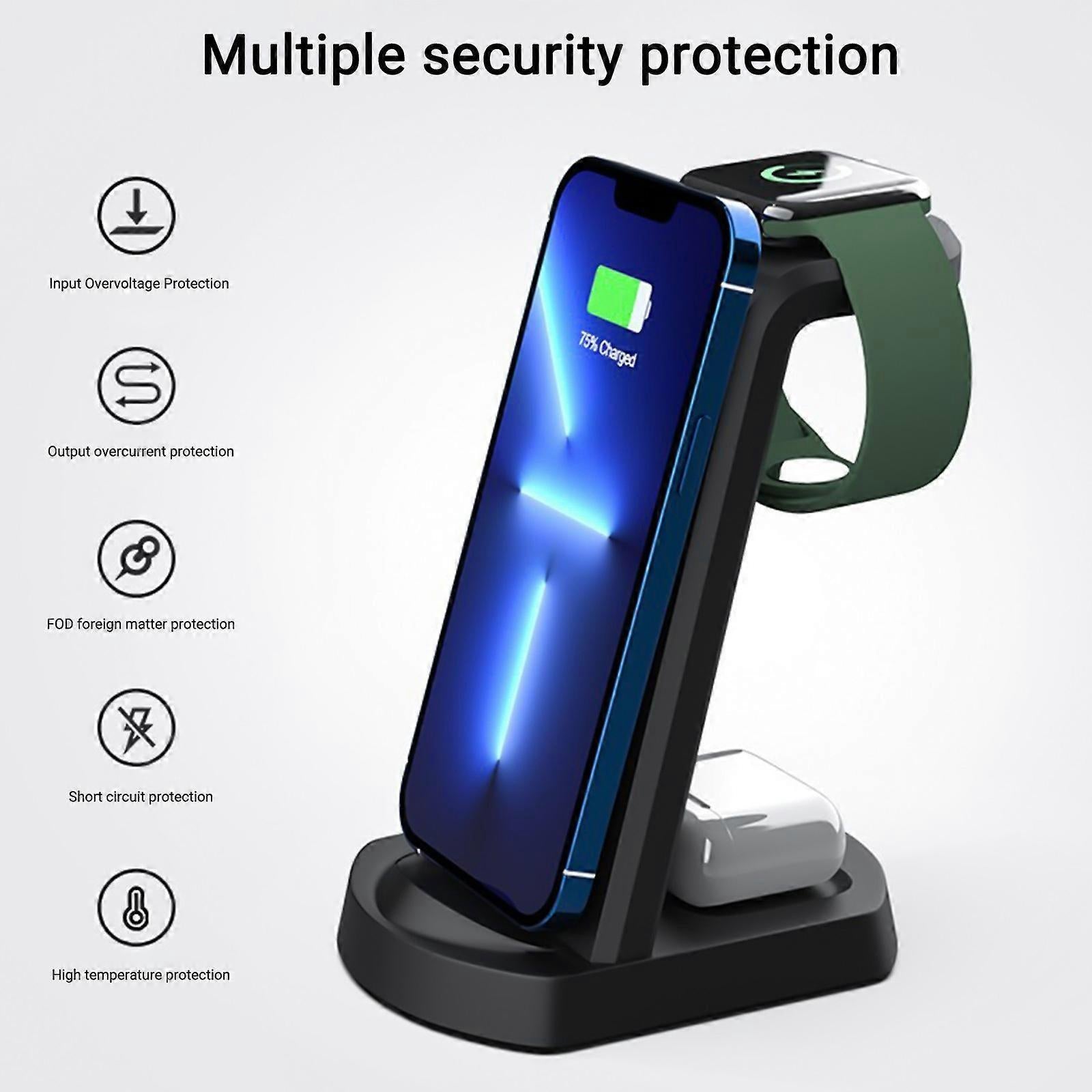 3-in-1 Wireless Charging Station iOS Android | Simpledeals