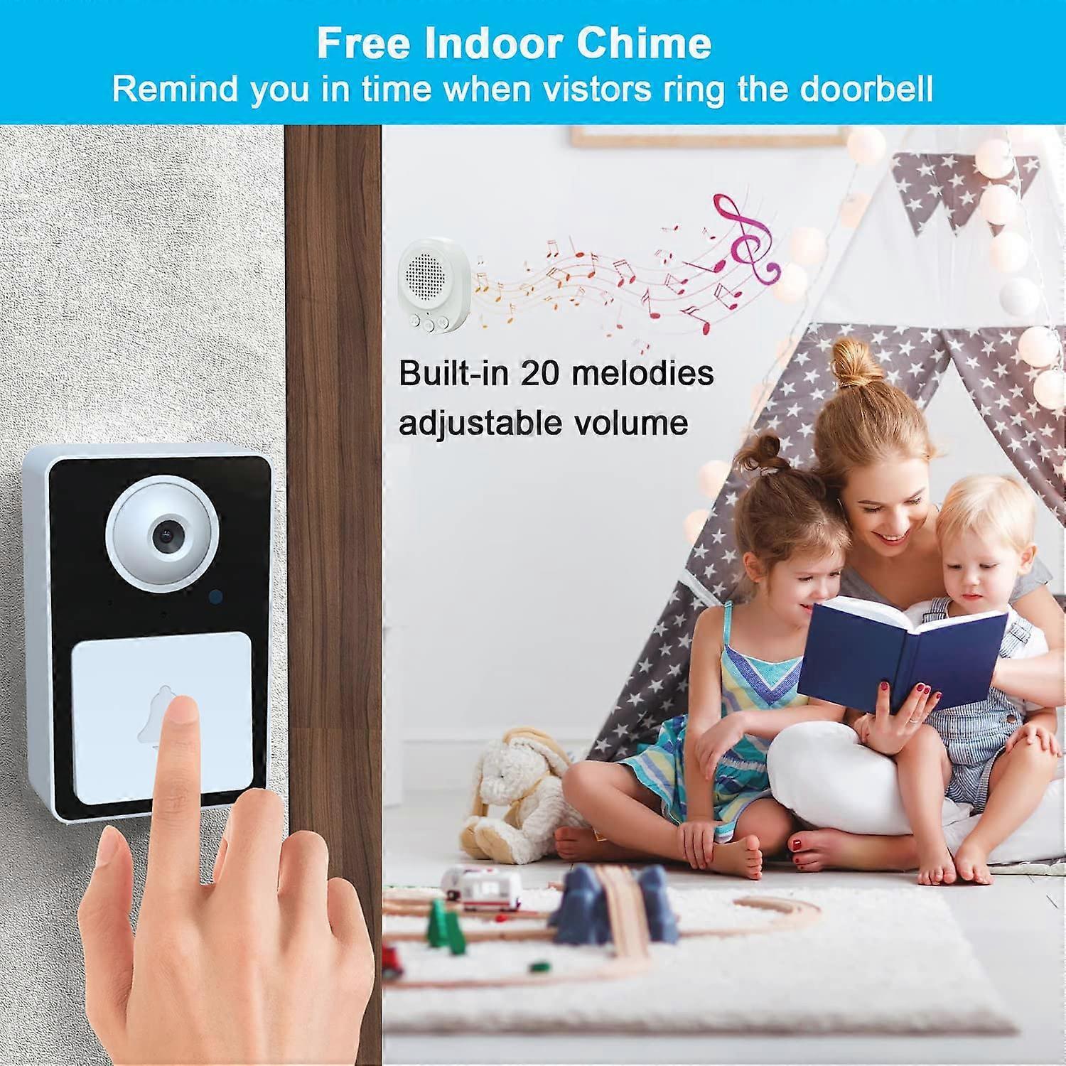 Wireless Video Doorbell Camera Rechargeable Chime | Simpledeals