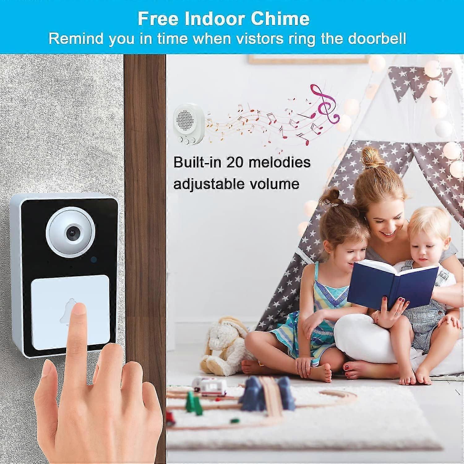Wireless Video Doorbell Camera Rechargeable | Simpledeals