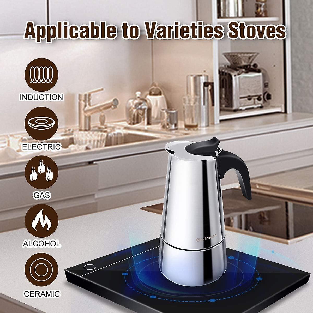 Moka Pot 300ml Stovetop Espresso Maker Induction | Simpledeals