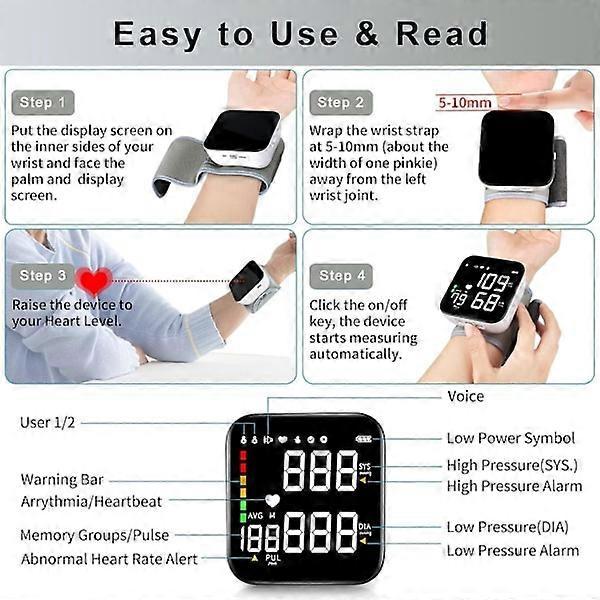 Wrist Blood Pressure Monitor LED Screen | Simpledeals