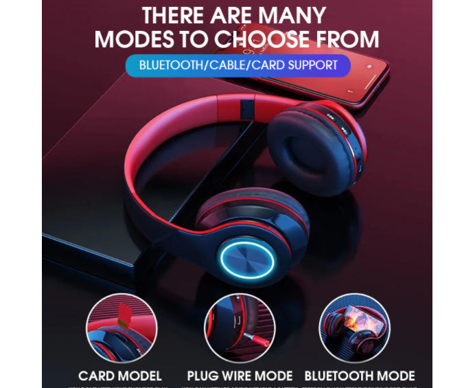 Bluetooth Over Ear Headphones Stereo Bass Mic | Simpledeals