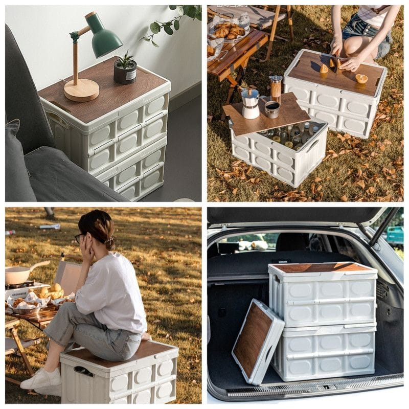 Folding Storage Box White 54x36x29cm