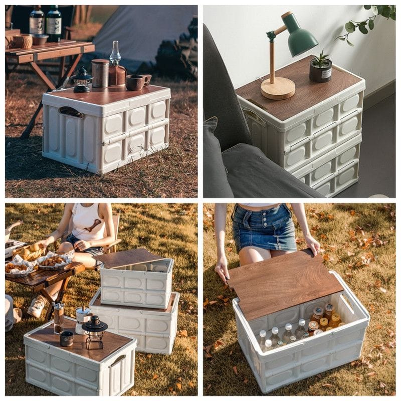 Folding Storage Box White 54x36x29cm