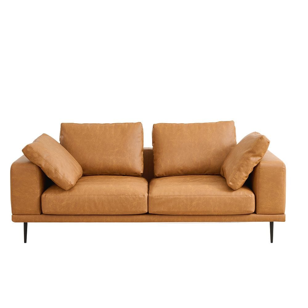 Brown Faux Leather Sofa
