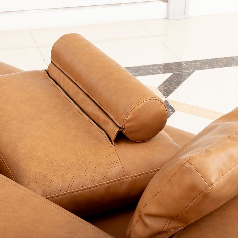 Brown Faux Leather Sofa