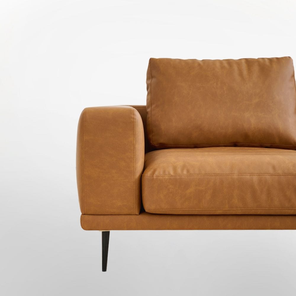 Brown Faux Leather Sofa