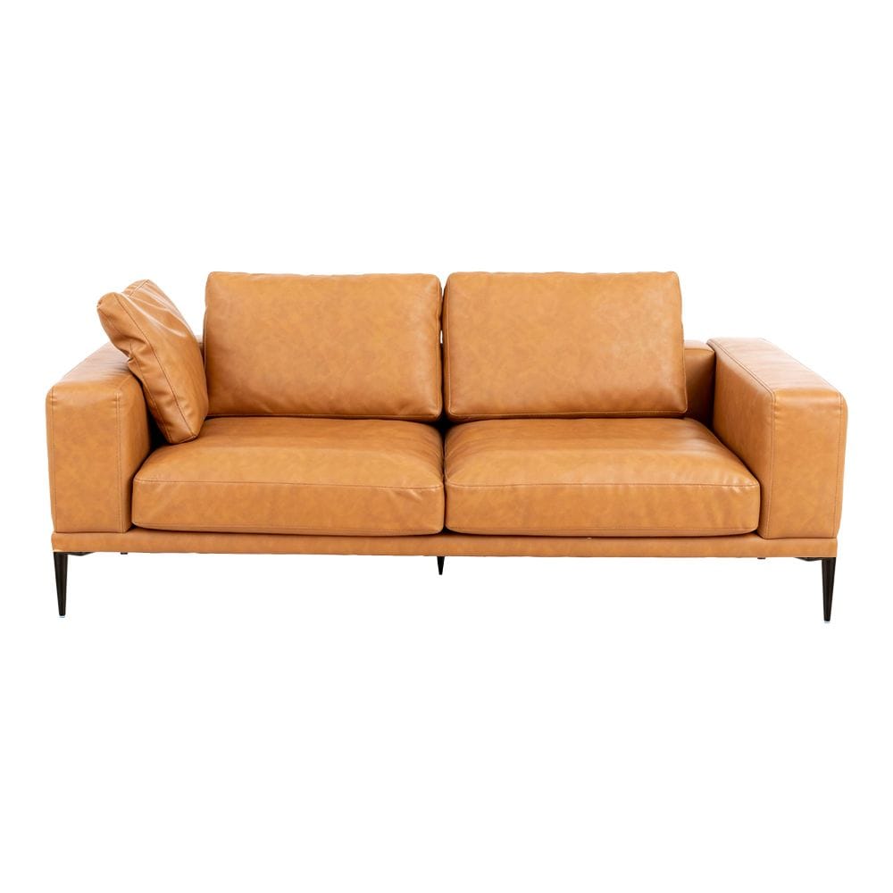 Brown Faux Leather Sofa
