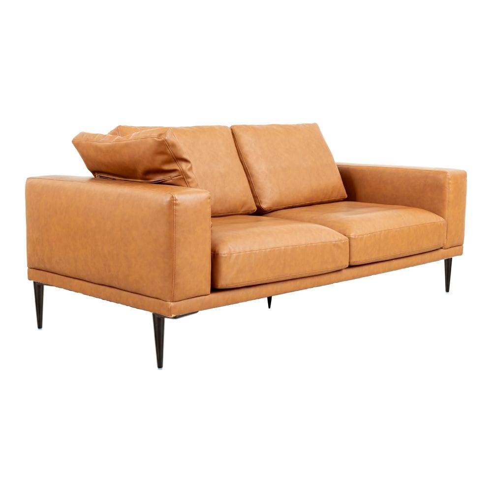 Brown Faux Leather Sofa