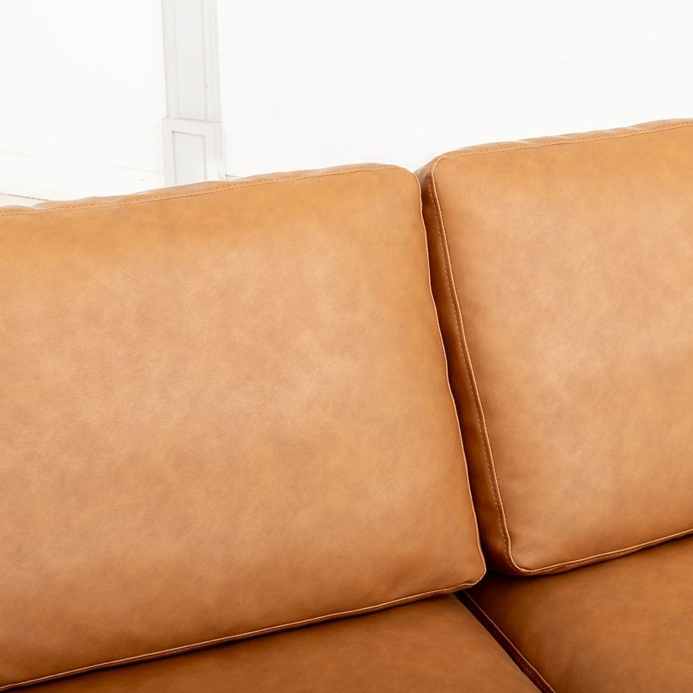Brown Faux Leather Sofa