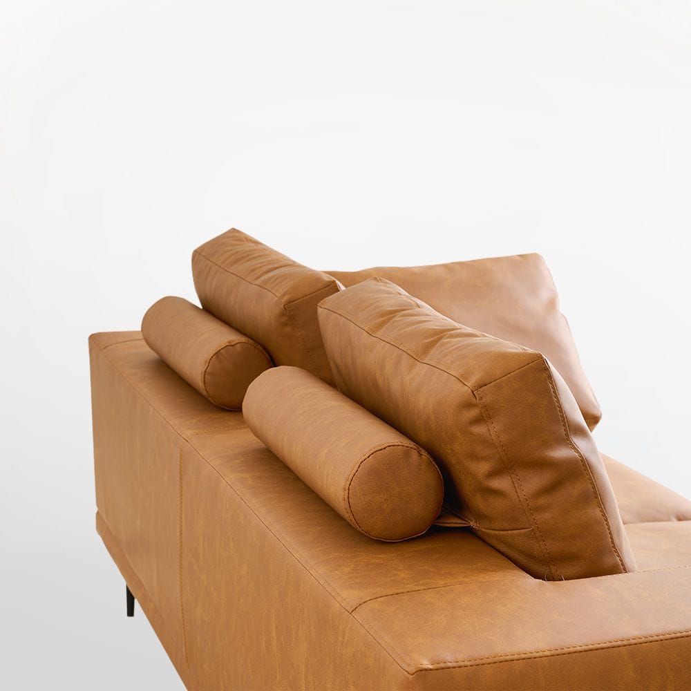 Brown Faux Leather Sofa