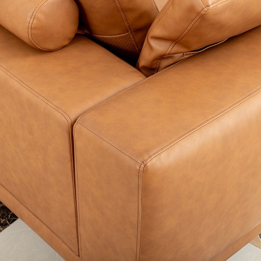 Brown Faux Leather Sofa