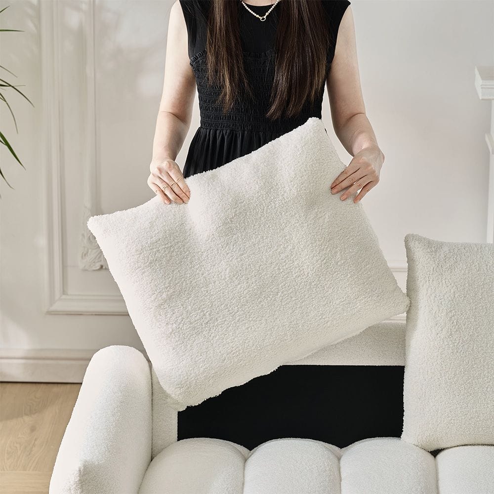 Corner Sofa Teddy Fur Fabric