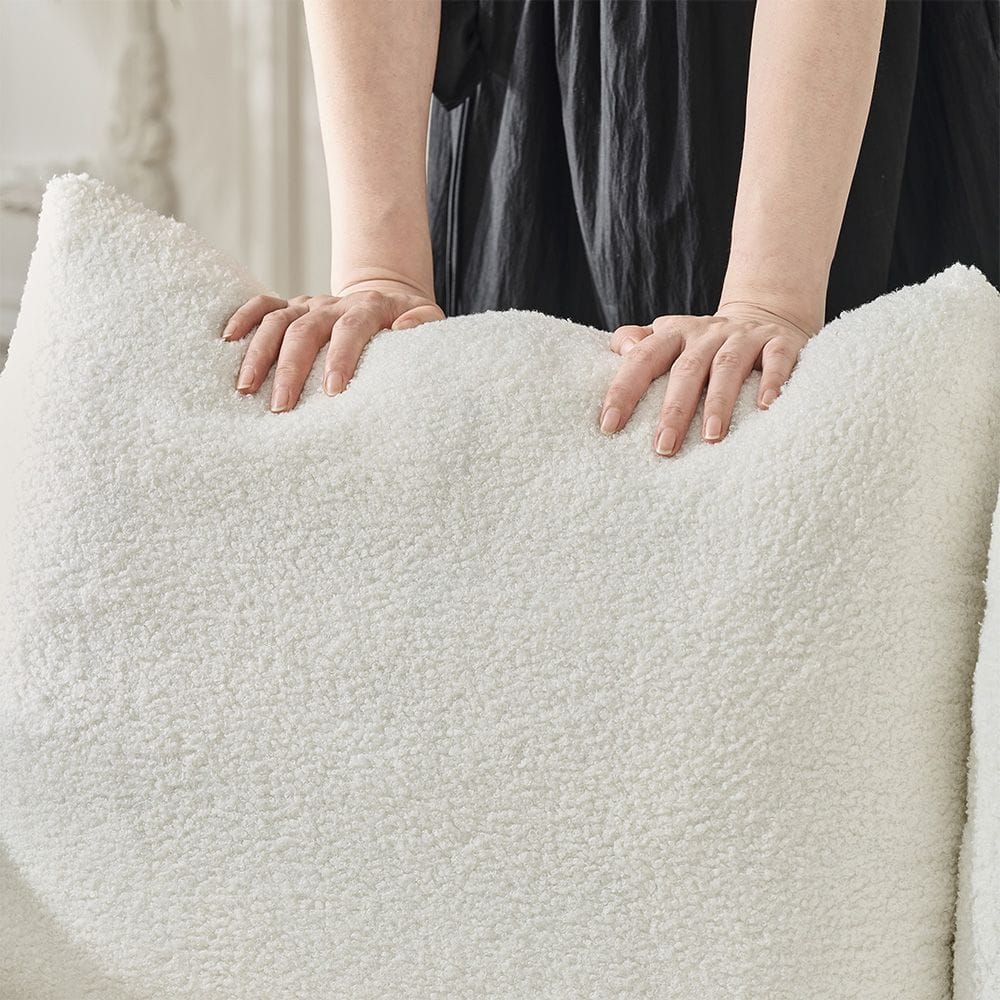 Corner Sofa Teddy Fur Fabric
