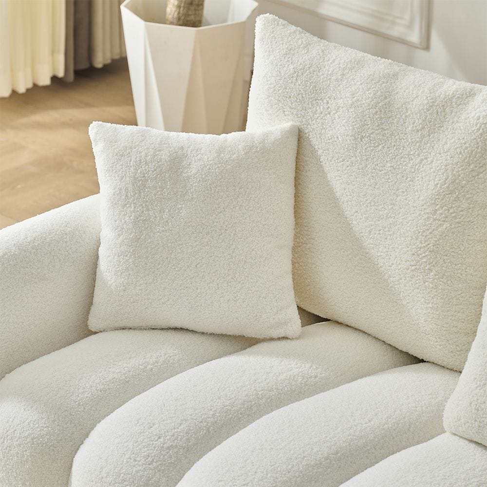 Corner Sofa Teddy Fur Fabric