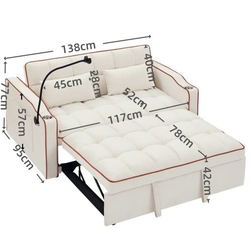 Double Velvet Sofa Bed Black